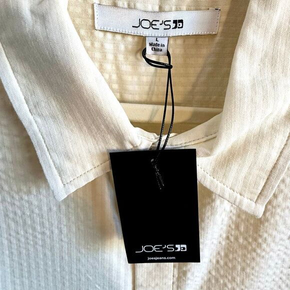 NWT Joe’s cotton short sleeves button up shirt in Ecru color. Size L - Picture 12 of 12